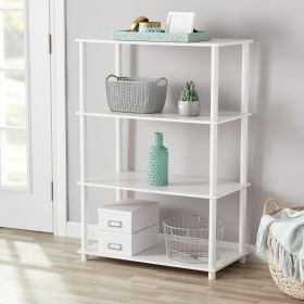 No Tools 4-Shelf Storage Bookcase, White