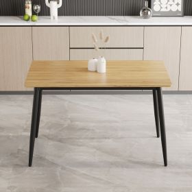 Modern minimalist wood grain tabletop dining table, stylish dining table, kitchen dining table, sturdy and durable, easy to assemble