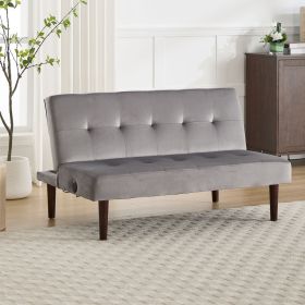 Foldable Fashion Sofa Bed High End Flannel Fabric Back Adjustable Sofa Recliner Futon, Modern Fashion Sofa with Charging Port