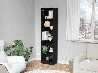Sutton Slim Bookcase with Modern 5-Shelf Design