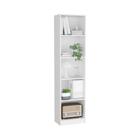 Vinton XS Bookcase Compact Bookshelf with Multiple Shelves (Color: White)