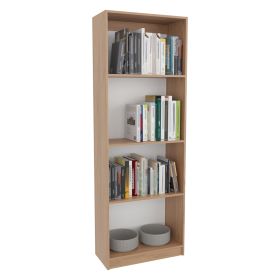 Vinton Bookcase with Spacious Tier-Shelving Design (Color: Natural Oak / White)