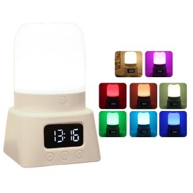 Colorful Clock Night Light (Color: White)