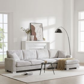 [VIDEO provided] [New] 119*55" Modern Oversized Sectional Sofa,L-shaped Luxury Couch Set with 2 Free pillows (Color: as Pic)